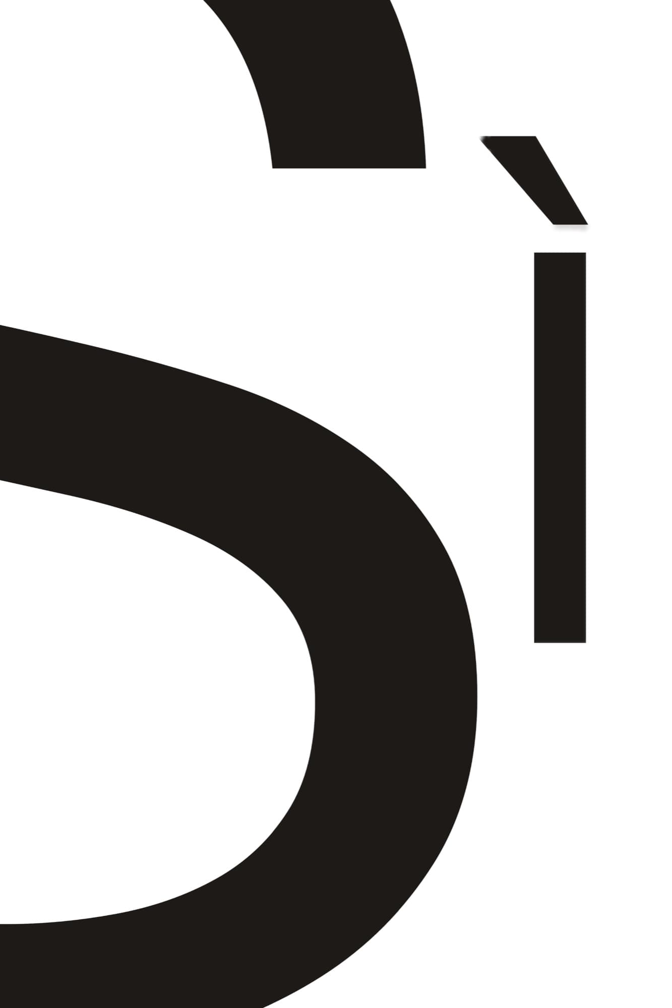 Typografisches Plakat „Sì“